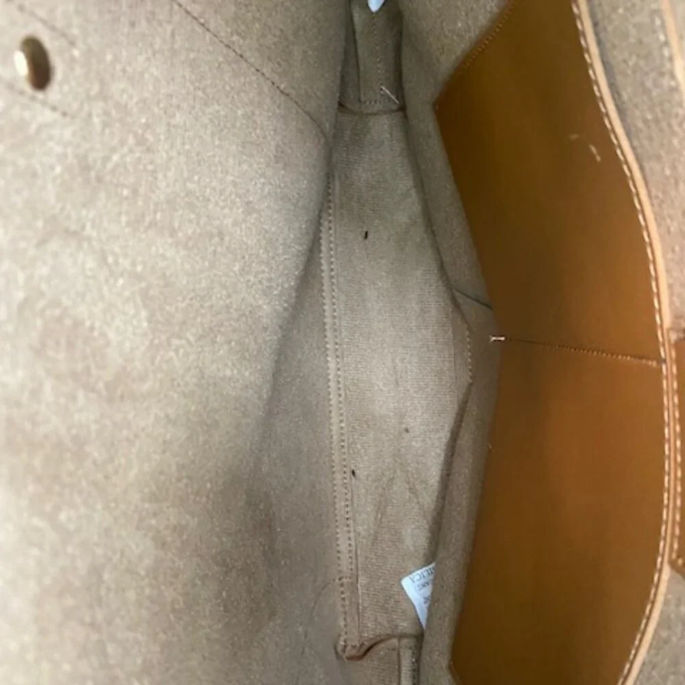 HENNY + LEV Cognac Brown Vegan Leather Everyday Tote Purse Bag Crossbody